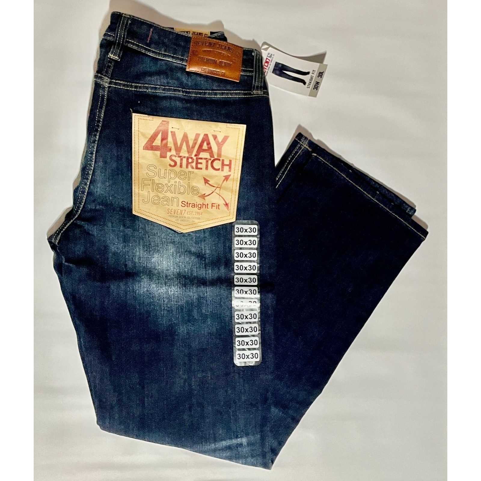 Nwt Seven7 Jeans Straight Fit 4way Stretch Super Flexible, Sayville Dk 30w & 36w